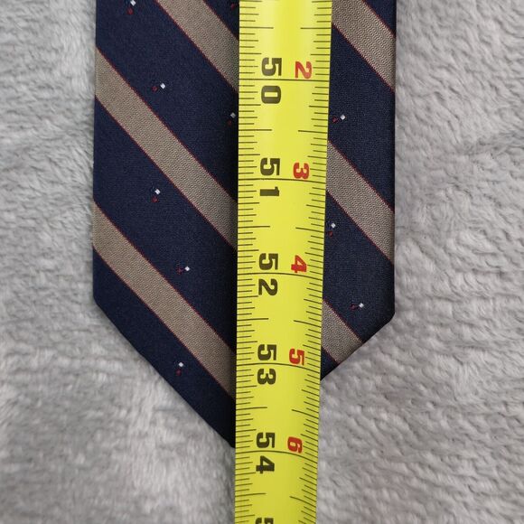 Vintage London Fog Mens Neck Tie 54"L Blue Striped Necktie Made in USA - Picture 9 of 9